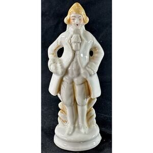 Occupied Japan Colonial Man Figurine Vintage Porcelain 6” Hand-Painted